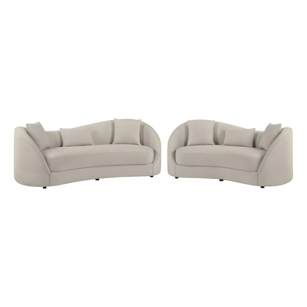 Contemporary Sofa & Loveseat Set in Light Gray Fabric by Best Quality Furniture – Fabric, Grey, Model S70-SL