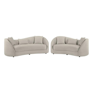 Contemporary Sofa & Loveseat Set in Light Gray Fabric by Best Quality Furniture – Fabric, Grey, Model S70-SL