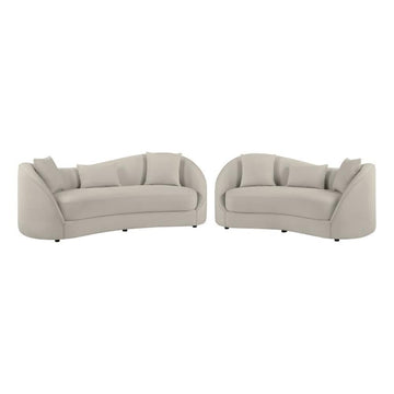 Contemporary Sofa & Loveseat Set in Light Gray Fabric by Best Quality Furniture – Fabric, Grey, Model S70-SL
