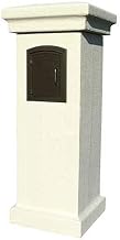 Manchester Stucco Locking Column Mailbox, Sandstone w/Plain Door