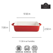 10 Strawberry Street Red / 12" & 9.5" / Rectangle Bake & Serve Sets