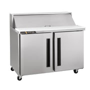 CLPT-3615 36" 2-Section Mega Top Refrigerated Prep Table - (1) Left Hinged (1) Right Hinged Solid Door by Traulsen – (2) Solid Doors, 30.0 cubic_feet, Silver, Model CLPT-3615-SD-LR
