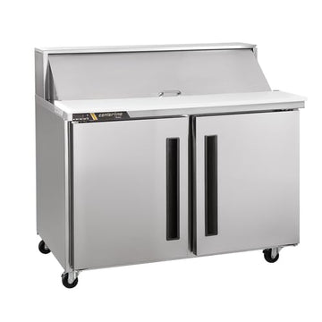CLPT-6024 60" 2-Section Mega Top Refrigerated Prep Table - (1) Left Hinged (1) Right Hinged Solid Door by Traulsen – (2) Solid Doors, Silver, Model CLPT-6024-SD-LR