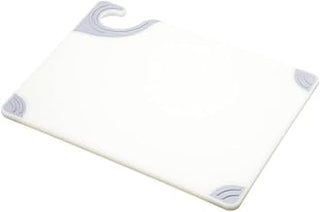 San Jamar Saf-T-Grip Plastic Cutting Board with Safety Hook, 9" x 12" x 0.375", White