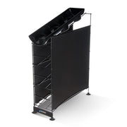 San Jamar 4 Positions / Side Panels / 3 Cup + 1 Lid / Black Food Dispensers