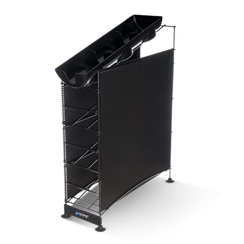 San Jamar 4 Positions / Side Panels / 3 Cup + 1 Lid / Black Food Dispensers