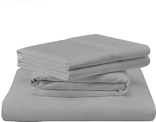 4-Pcs Bedding Set-800 Thread Count 100% Cotton Silver King Bedlinen Set Long Staple Cotton Fitted, Soft Sateen Weave, Mattress Fits Upto 22'' Deep Pockets Cotton BedSheets