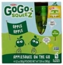 GoGo Squeez Apple Apple On The Go Applesauce, 3.2 Ounce - 4 per pack -- 12 packs per case.