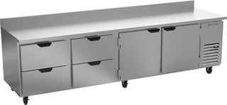 Beverage-Air WTRD119A-4 119" Stainless Steel 4-Drawer Worktop Refrigerator