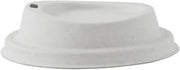 PacknWood 210LPU90DW 3.54 in. White Sugarcane Fiber Coffee Cup Lid with Hole - 1000 Piece