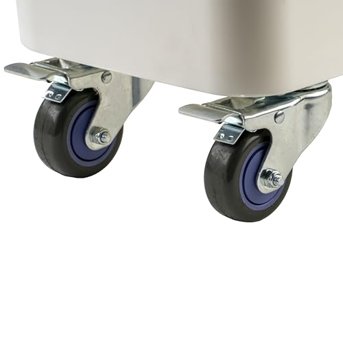 Winco 21 Gallon / Rolling Bin / Ivory Kitchen Trash Cans