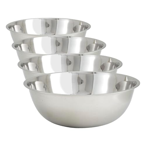 Winco Solid / 20 Quart (Pack of 4) / Economy Mixing Bowls