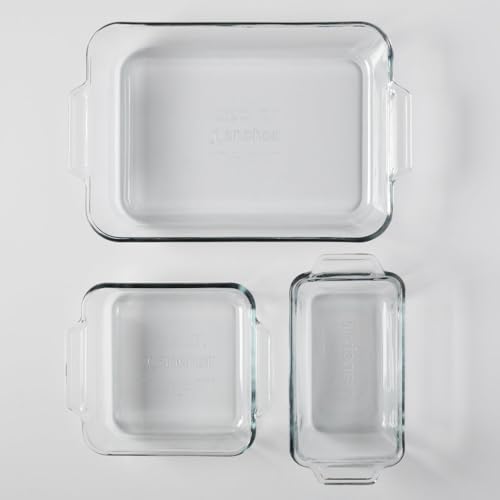 Anchor Hocking 3-Piece Set / 3 Piece Value Pack / Crystal Bakeware Sets