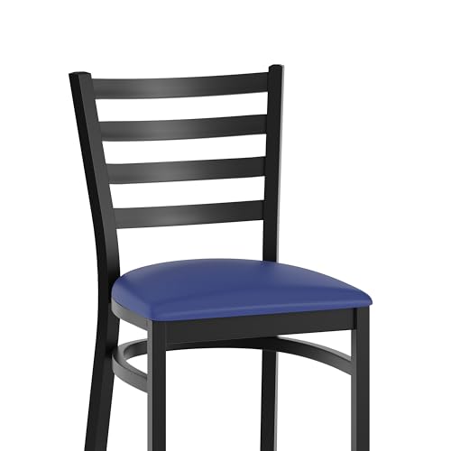 Flash Furniture Blue Vinyl Seat/Black Metal Frame / Set of 1 / Traditional Barstools
