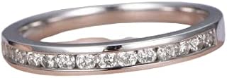 1.5ct Round Moissanite Channel Set Half Eternity Wedding Band White Gold Plated
