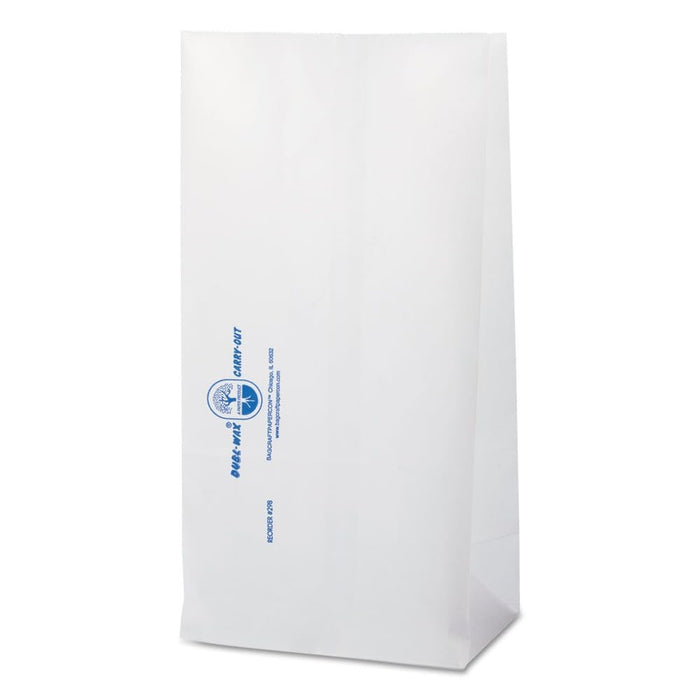 Bagcraft Papercon 300298 Dubl Wax SOS Bag, 8-lb Capacity, 12-3/8" Length x 6-1/8" Width x 4" Height, White (Case of 1000)