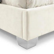 Starlight Canyon Home Fully Upholstered Platform Bed, Button-Tufted Velvet Queen Bed Frame with Headboard and Footboard for Bedroom, White Velvet - image 8
