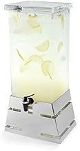 Rosseto Serving Solutions LD139 Square Stainless Steel Pyramid Base Beverage Dispenser - 4 Gallon