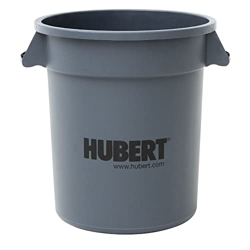 10 gal Grey Plastic Trash Can - 17 2/5"L x 15 2/5"W x 17 3/10"H by HUBERT – 10.0 gallons, Gray, Model GC100103
