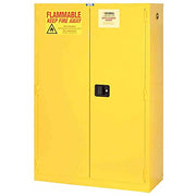 Flammable Cabinet by Global Industrial – 18"L x 34"W x 65"H, Alloy Steel, Yellow, Model BM44YPQQ