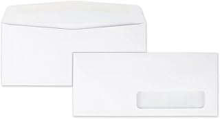Quality Park Right-Window Envelopes, #10, 24lb, Gummed, White, 500/Box (QUA21332) (Pack of 5)