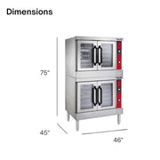 VULCAN Double Deck | Natural Gas / Silver / 14.8 cubic_feet Commercial Ovens