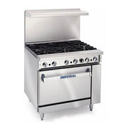 36 in 6-Burner Gas Range w/Standard Oven by Imperial – Stainless Steel, Model IR-6