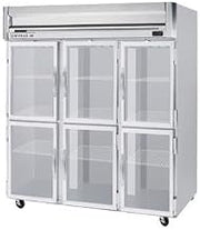 Beverage-Air HRPS3HC-1HG Horizon Series - Top Mount Reach in Refrigerator - Three Section - Half Glass Door - SS EXT/INT