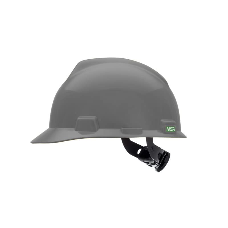 V-Gard Cap Style Safety Hard Hat With Fas-Trac III Ratchet Suspension | Polyethylene Shell by MSA – Standard, Polyethylene, Navy Gray, Model 475364