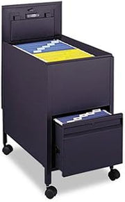 Safco Locking Mobile Tub File with Drawer FILE,TUB,LTR SIZE,BK (Pack of2)