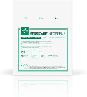 Medline SensiCare Neoprene Surgical Gloves, Size 8.5