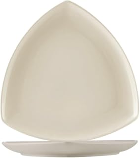 CAC China REC-CT8 Coupe Triangular Plate 8" Stoneware Triangle, American White, Set of 24