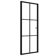 vidaXL Black and Transparent / 76 x 201.5 cm / Modern Sliding & Pocket Doors