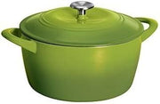 Tramontina Gourmet Cast Iron Covered Casseroles with Stainless Steel Knob (Green)
