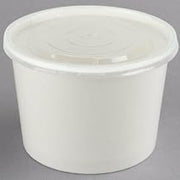 250 Sets 96mm White Paper Deli Containers and PP Vented Plastic Lids (32oz)