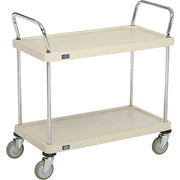 Plastic Utility Cart w/2 Shelves & Poly Casters by Nexel – Plastic, Tan, Model 1836P2SP
