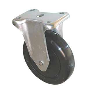 Rigid Caster by Rubbermaid Commercial Products – Rubber, Black/Silver, Model GRFG4614L40000