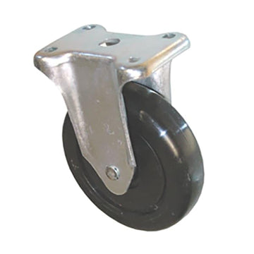 Rigid Caster by Rubbermaid Commercial Products – Rubber, Black/Silver, Model GRFG4614L40000