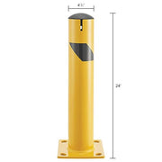 Steel Bollard w/Chain Slots & Removable Cap by Global Industrial – Steel, Yellow, Model 670583