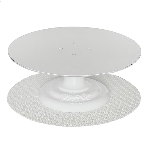 Ateco #612 12" Round, Cast Iron Base / White / 1 Cake Stands