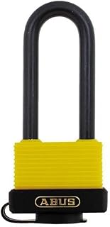 ABUS 70HB/45-63 B KA 6401 (06129) Yellow, 70 Series Weatherproof Brass Long Shackle, Keyed Alike (12-Pack)