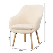 Convenience Concepts Sherpa Creme / Chair / (L) 25.25 in. x (W) 26.75 in. x (H) 33.5 in. Chairs