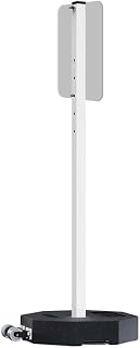 Plasticade Wheeled Recycled Rubber Base Portable Sign Stand System, 30 lbs with 60" Power Post Plastic Signpost for Parking Lots, Sidewalks, and Traffic, Durable and Resistant to Weathering, White