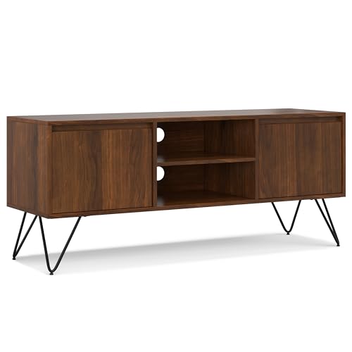 SIMPLIHOME Walnut Veneer / 60 inch / Low TV Stand Television Stands & Entertainment Centers
