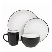 10 Strawberry Street 16 pc / Black/White / 1 Dinnerware Sets