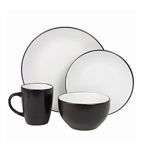 10 Strawberry Street 16 pc / Black/White / 1 Dinnerware Sets