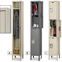UY3288-1 Maintenance-Free Quiet Locker Single Tier 12x18x72 3 Door Ready to Assemble Gray