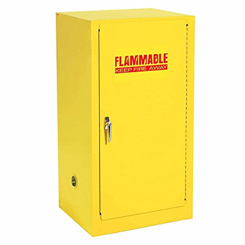Compact Flammable Storage Cabinet by Global Industrial – 18"L x 23"W x 35"H, Alloy Steel, Yellow, Model SC12F