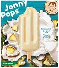 JonnyPops Pineapple Coconut Cream Smoothie Pops, 2.06 Fluid Ounce - 4 count per pack -- 6 packs per case.