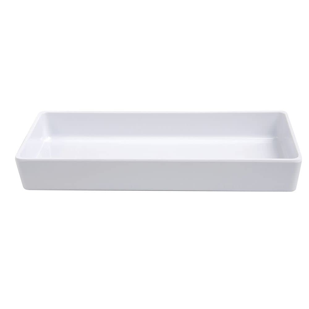 Modular Melamine Straight-Sided Pan by HUBERT – 3.0 ounces, Melamine, White, Model H0297-WHITE